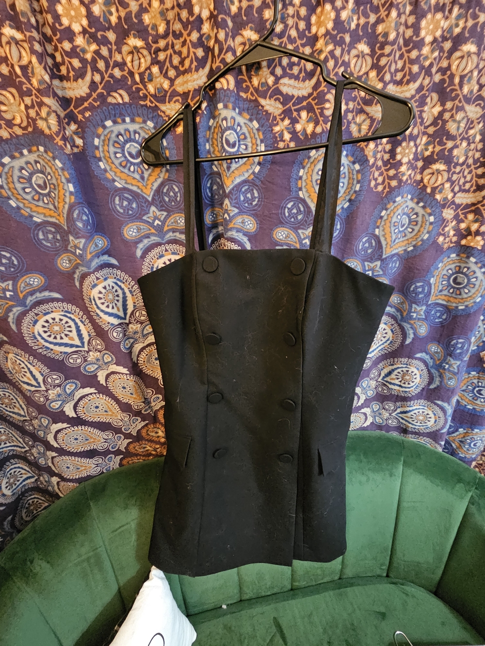 H&M Black Tuxedo Dress, Sleeves Added